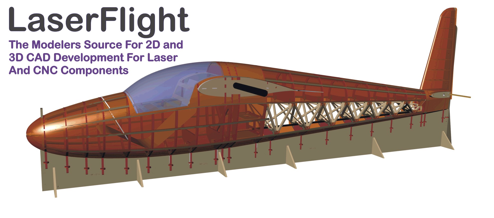 2D CAD 3D CAD CNC Laser Sailplane Glider aircraft airplane